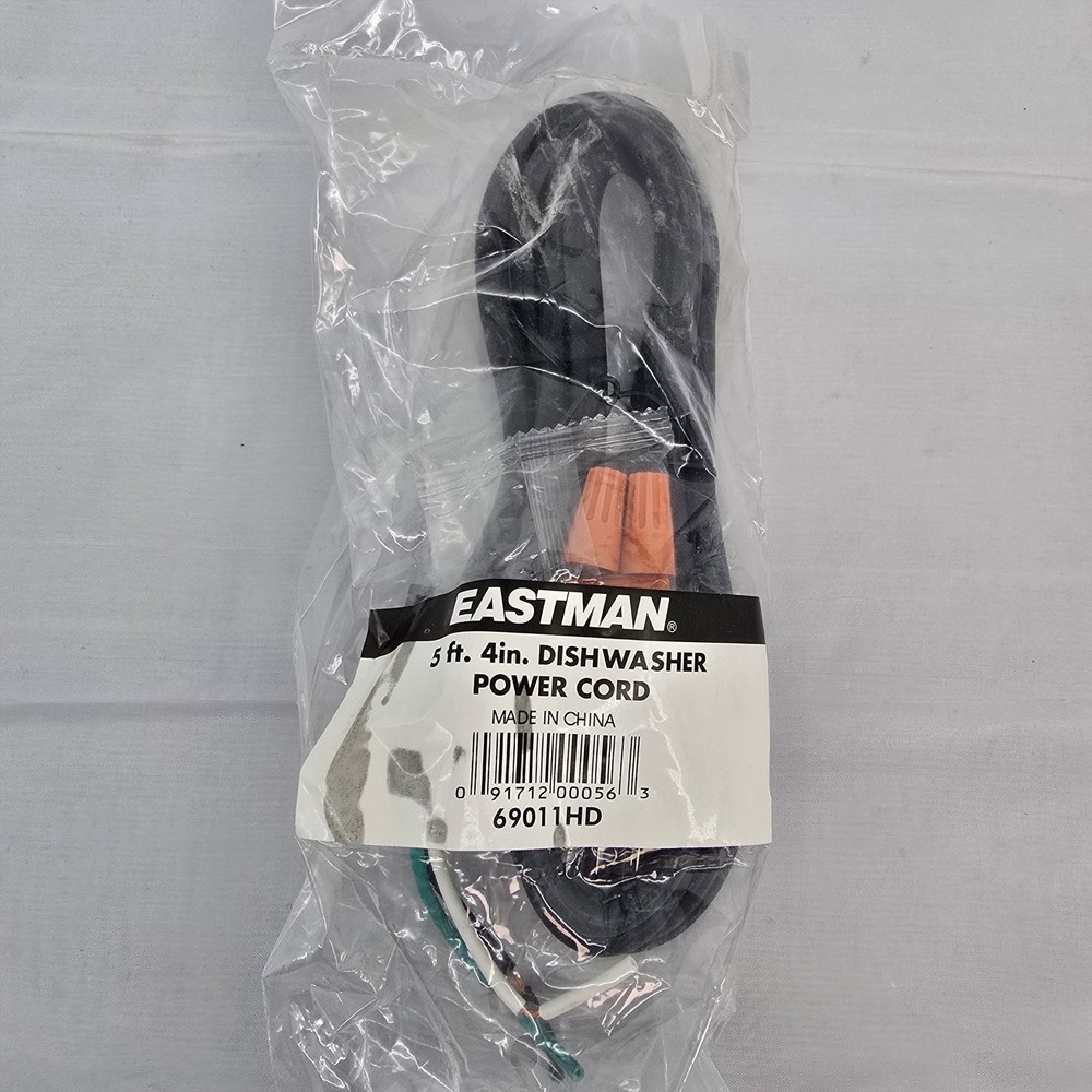 Eastman 5 ft 4 in Dishwasher Power Cord 3-Wire‎ 3-Prong Black 69011HD